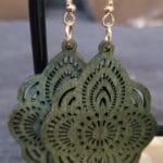 Ohrringe Holz grün